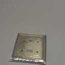 2-Pack Double Toggle Light Switch Cover Plate, Pearls Decorative Dual Switch Plate Covers, Antique Brass 2 Gang Metal Wall Plate, Corrosion Resistant