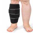 Plus Size Calf Compression Wrap For Severely Swollen Calves With Lymphedema, Big Calf Brace Increases Circulation & Reduces Muscle Swelling for Women and Men (Tall, 3XL) (Black)