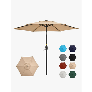 SUNVIVI OUTDOOR Outdoor Patio Umbrella, Patio Umbrella, Market Umbrella, Large Outdoor Umbrella, Metal Pole Umbrella with Push Button Tilt and Crank, Polyester Canopy