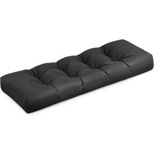 Outdoor Bench Cushion 42 Inch,Tufted Patio Furniture Cushions,Waterproof Bench Seat Cushion with Non-Slip Bottom (Black, 42x16in)