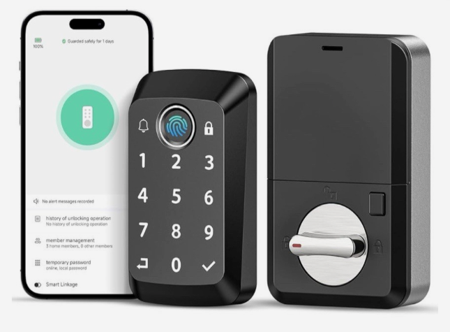 Keyless Entry Door Lock Doorbell Fingerprint Smart Lock Front Door APP Control
