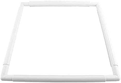 Metuynm Large Square Embroidery Hoop, 17inch Plastic Cross Stitch Frame Clip White DIY Sewing Tools Hoops Craft Embroidery Snap Frame Hoop for Cross Stitching Quilting, Needlepoint, Silk-Painting