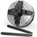 3 inch Mini Wood Lathe Chuck,4-jaw Self-Centering Lathe Chucks for Woodturning with 1 x 8TPI Thread, for Woodworking Lathe Tools