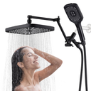 Shower Head with Handheld,12 Inch Rain/Rainfall Shower Head Combo High Pressure With 4 Function Handheld shower head, 3-Way Diverter, 2-stage Extension Arm and 71’’ Hose