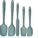 Silicone Spatula Set 5 Piece Kitchen Utensils, Heat Resistant to 445F, Sage Green, Non-Stick Cooking Magic! Durable Silicone Easy Clean Perfect for Flipping Pancakes & Cooking with Kids