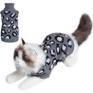 Cat Sleeveless Sweater Knitted Clothes for Cat Small Dogs Winter (Gray,Small)