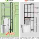 Kalrin Over-The-Toilet Storage Rack, 4-Tier Bathroom Organizer Shelf Over Toilet with Adjustable Shelf and Basket, Freestanding Space Saver Bathroom Shelves Above Toilet for Room (Gray- White), X-Large