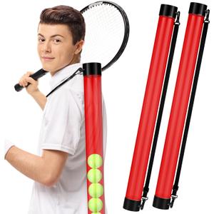 Lenwen 2 Pack Tennis Ball Tube Pickup, Fits 15 Tennis Ball with Shoulder Strap, Lightweight Collector Holder Picker Grabber Retriever Tube Carrier for Players, Coaches & Instructors, 38.2 in