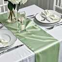 sage Green Table Runners 10 Pack for Party , Satin Table Runners 12 x 108 Inches Long for Wedding Banquet Birthday Events Decorations