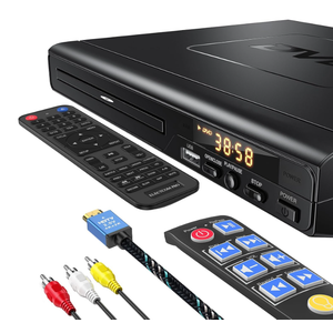 DVD Players for TV with HDMI, DVD Players That Play All Regions, Simple DVD Player for Elderly, CD Player for Home Stereo System, Included HDMI and RCA Cable, with Big Buttons Remote Control