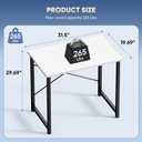 DUMOS 32 Inch Small Computer Desk for Home Office, Modern Study Work Table Simple Style for Bedroom, Writing Desks with X-Shaped ReInchforcement, Black