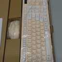 Wireless Keyboard and Mouse Combo, Full-Sized Wireless Keyboard and Adjustable DPI Mouse, 2.4GHz USB Receiver, Keyboard and Mouse for PC, Windows, Desktop, Laptop (Latte Color)