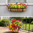 Artificial Flowers for Outdoors, 20 Bundles UV Resistant Faux Flowers for Outdoor Planters, Realistic Morning Glory Outdoor Faux Plants for Porch, Patio, Window Box, Garden Decoration