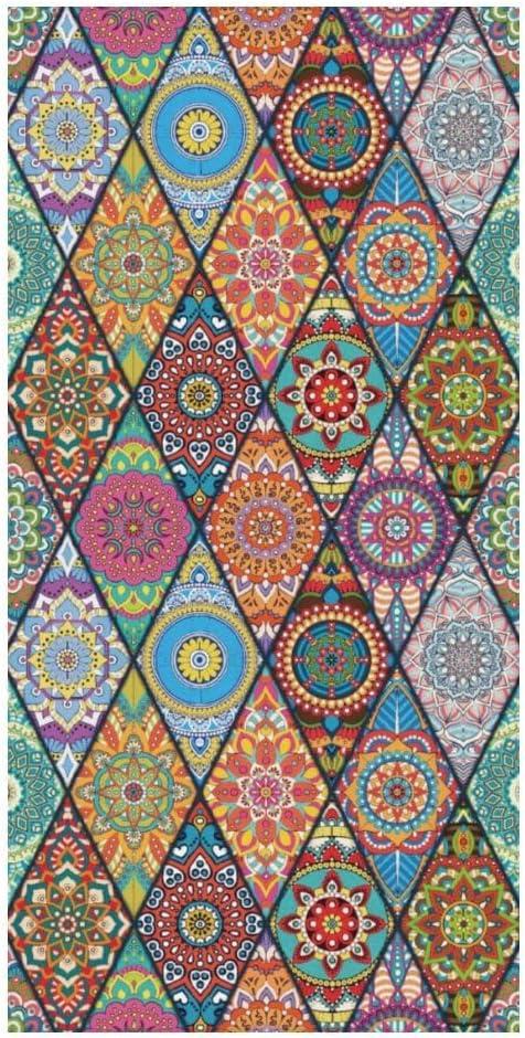 Microfiber Lightweight Thin Beach Towel Sand Free Quick Dry Super Absorbent Compact Oversized Large Towels for Swimming Pool Yoga Gym Travel Vacation Essentials Adults, Bohemia