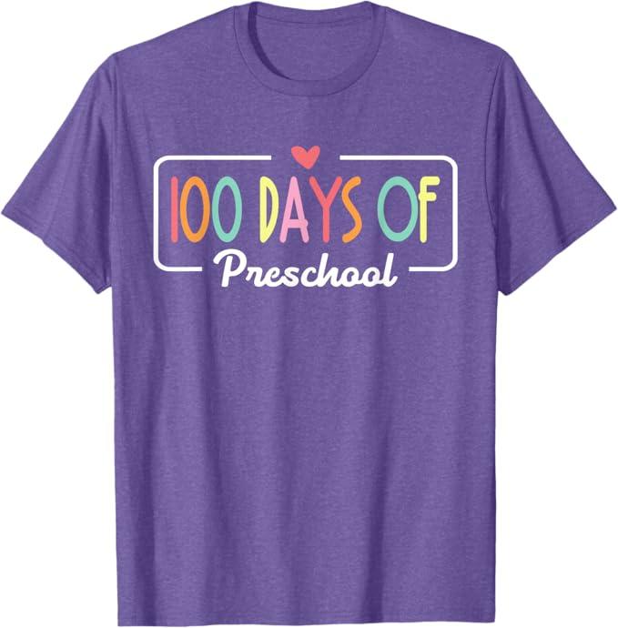 100th Day Of School Preschool Teacher Students 100 Days T-Shirt, L