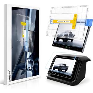 Didisky Matte Tempered Glass Screen Protector for 2026 2025 2024 Tesla Cybertruck Front, HD for Rear Touch Screen, With Mounting Frame Kit, Anti-Glare, 9H, Easy to Clean, Touch Sensitive