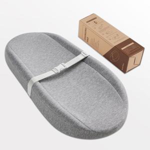 Blissful Diary Baby Changing Pad with Waterproof Lining Foam, Includes a Soft & Washable Cover, Contoured Changing Table Pads for Dresser Top with Non-Slip Bottom, 3216 (Grey, Avocado)