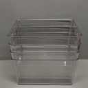 YIHONG 4Pack Clear Pantry Organizer Bins, Plastic Containers with Handle for Kitchen,Freezer,Cabinet,Closet,Bathroom Under Sink Storage