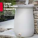 Step2 Fernway Rain Barrel, Outdoor Water Conservation Container, Holds 50 Gallons, Gray