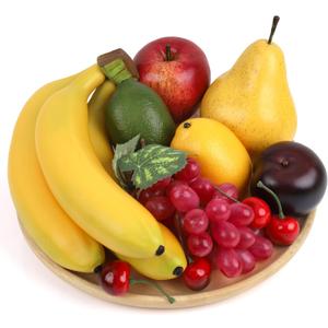 Gresorth Artificial Lifelike Apple Brin Banana Grape Lemon Pear Fake Fruit Toy Home Christmas Party Decoration - 8 Fruits