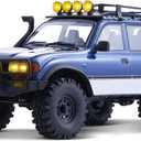 FMS 1/10 LC80 Brushless RC Crawler Pro V2, FCX10 Toyota RC Rock Crawler with Lighting and Two-Speed, Hobby Grade Offroad RC Car for Adults, RS (Blue), 22.5 x 9.88 x 11.3 inches