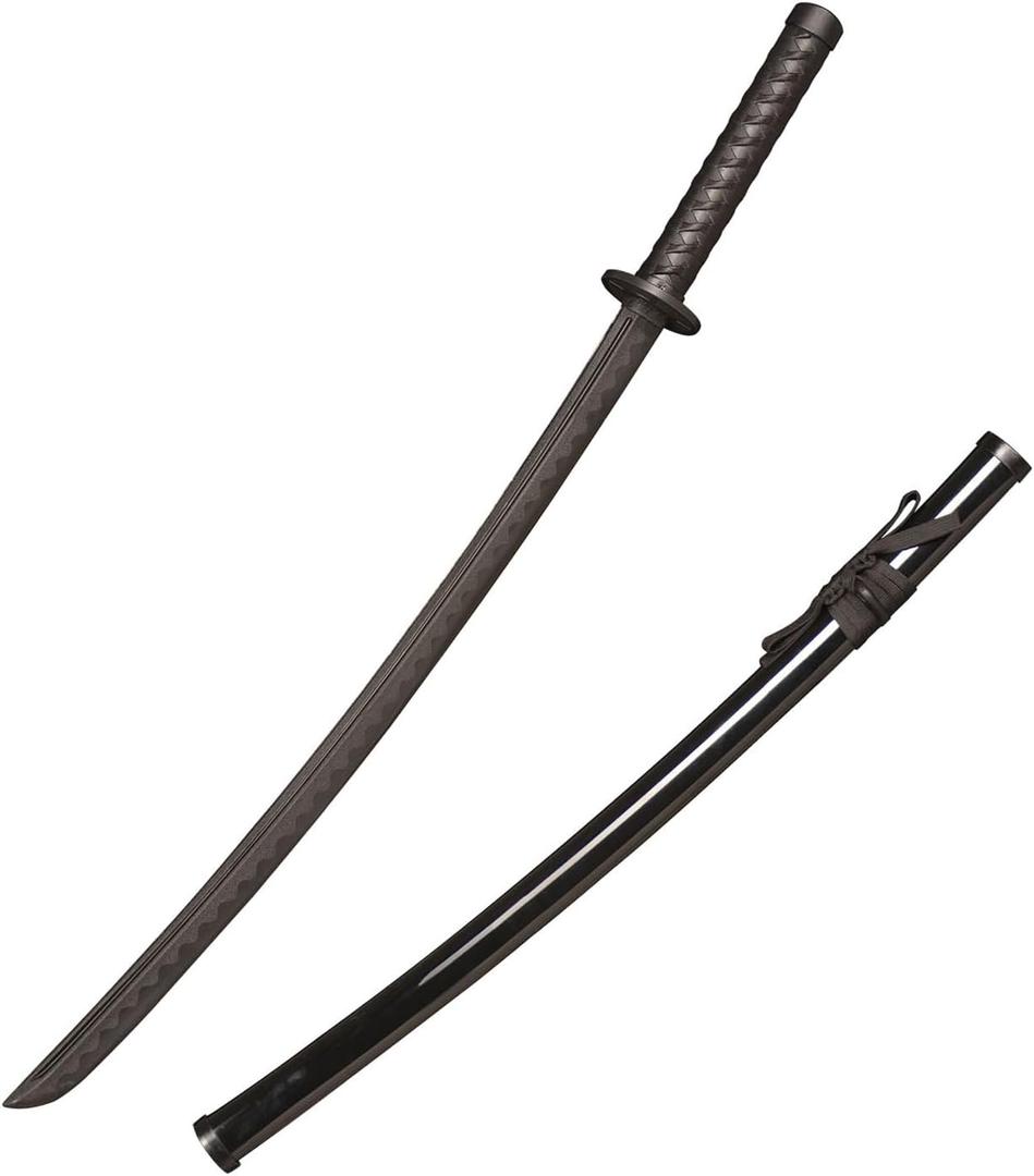 High Toughness Polypropylene Plastic Sword Martial Arts Training Sword,Iaido Katana with Scabbard, Suitable for Practice, Performance and Training (A-Thin 41 in)