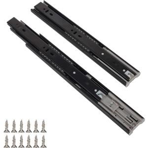 2 Pair Full Extension Drawer Slides Black,10 Inch Soft Close Full Extension Ball Bearing Side Mount Heavy Duty Drawer Slides,100 lb Load Capacity Runner