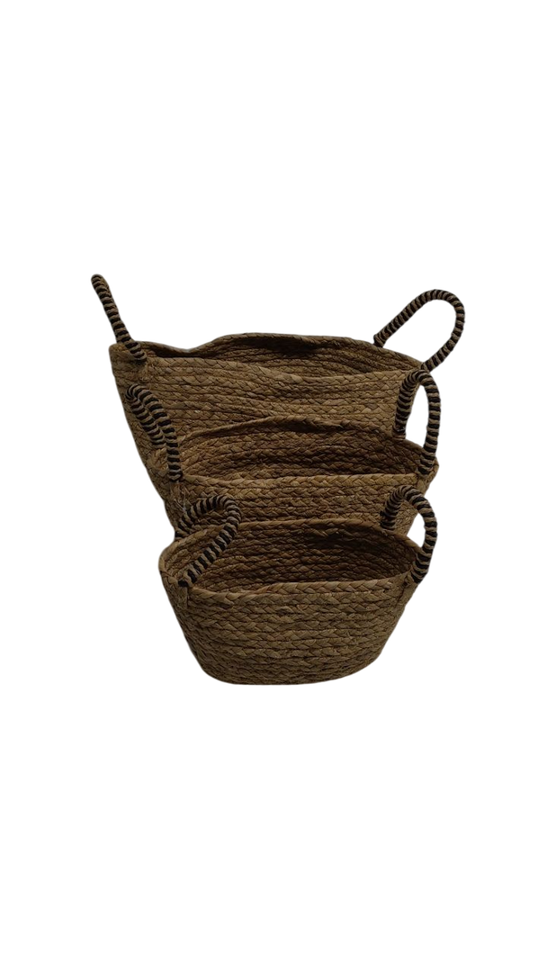 Oval Water Hyacinth Basket 3 Pcs