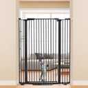 51.18" Extra Tall Cat Gate for Doorway, 30.5"-40" Auto Close Pet Gate Include 2.75" and 5.5" Extension Kits, No Drilling Pressure Mount Kit, Suitable for Doorways or Kitchen, New White