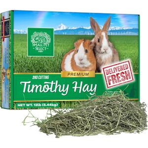 Small Pet Select 2nd Cutting Perfect Blend Timothy Hay Pet Food for Rabbits, Guinea Pigs, Chinchillas and Other Small Animals, Premium Natural Hay Grown in The US, 12 LB