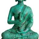 Budda Statue Meditation Thai Shakyamuni Sitting Figurine Craft Ornament for Home Office Decor - Green