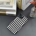 for iPhone 15 Plus Case,HL2 Plaid Stripes Black White Hybrid 2 Layer Hard Shell Silicone Protective Pattern Design Case