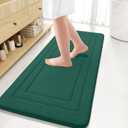 Arotive Memory Foam Bathroom Rug Mat 47x20, Ultra Soft and Absorbent Bath Mat, Machine Wash Dry, Comfortable Bath Rug Carpet for Bathroom Floor, Tub and Shower, Dark Green