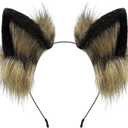 BNLIDES Handmade Fur Fox Wolf Cat Ears Headwear Adult Cosplay Costume Accessories for Halloween