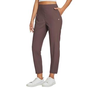 baleaf Womens Golf Pants Stretch with Zipper Pockets Petite Ankle Travel Dress Work Business Casual Slacks Dark Brown M