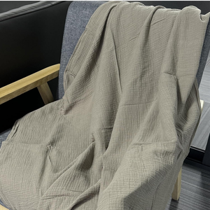 Bedding Throw Blanket for Couch Sofa Living Room Muslin Blanket Skin-Friendly Lightweight 56 x 160 F  Blankets-Khaki