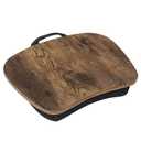 SONGMICS Lap Desk, Bed Tray, Laptop Table with Handle, Cushion, 12.6 x 15.7 x 3.1 Inches, Rustic Brown 