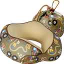 SKYTRAX Certified Kids Safe Memory Foam Travel Neck Pillows for Kids and Toddlers, Cute Cartoon Design, Car Seat & Airplane Head Neck Support, Adjustable Snap Buttons, Washable Soft Cover (Racecar)