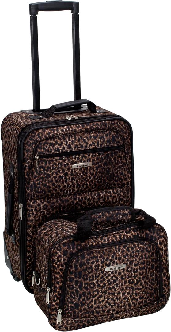 Rockland Fashion Softside Upright Luggage Set, Leopard, 2-Piece (14/19)