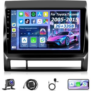 Car Radio Stereo for Toyota Tacoma 2005-2015, 9" IPS Touch Screen for Tacoma Android Radio with Wireless CarPlay, Android Auto, GPS, Bluetooth, WiFi, SWC, FM, Hi-Fi, Backup Camera - 2+32GB