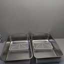 2 Pack 23.6" x 15.7" x 6" Deep & Extra Large Stainless Steel Cat Litter Boxes, High Sides Metal Cat Litter Box for Multi-Cats Big Cats XL Metal Litter Pan Tray, Non-Sticky, Easy Cleaning