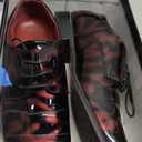 Men Fashion Dress Business Shoe Pointed Toe Floral Patent Leather Lace Up Oxford Black Brown Red Grey, 44