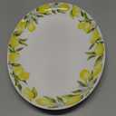 Mikasa Lemons Oval Bone China Lightweight Chip Resistant Serving Platter, 14-Inch, Multicolor