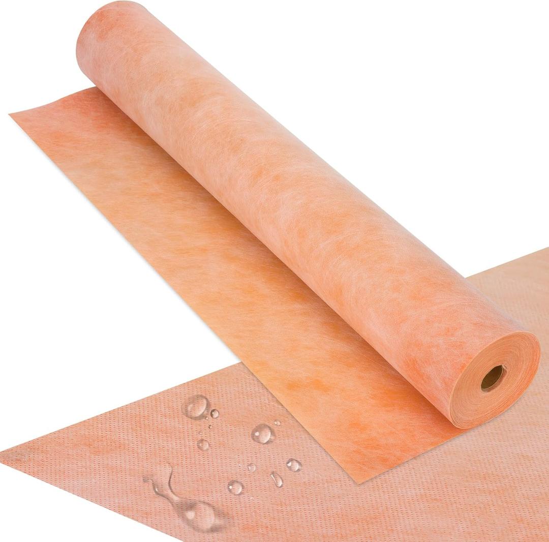 Waterproofing Membrane for Shower,Waterproof Membrane 3.3 FTx98.5 FT Roll(323Sq Ft),23.6 Mil Thick,Suitable for Bathroom Waterproofing,Shower Wall Waterproofing,Sauna Waterproofing,Roof Waterproofing