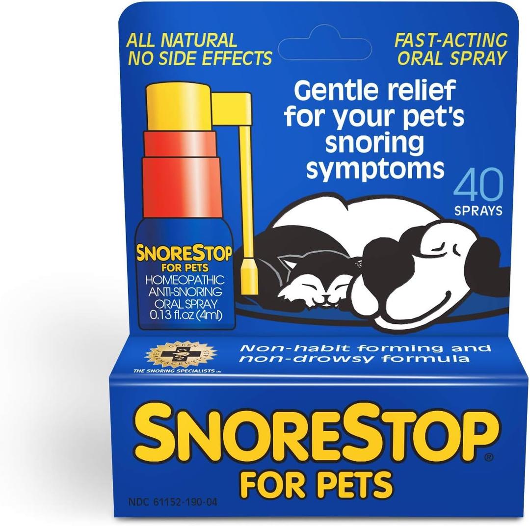 Snore Stop for Pets 40 Sprays I Natural Anti-Snoring Solution I Snore Relief for Dogs Cats I Stop Snoring Aid I Sleep Remedy I Help Stop Dog Snores I Anti-Snore Aid (1)