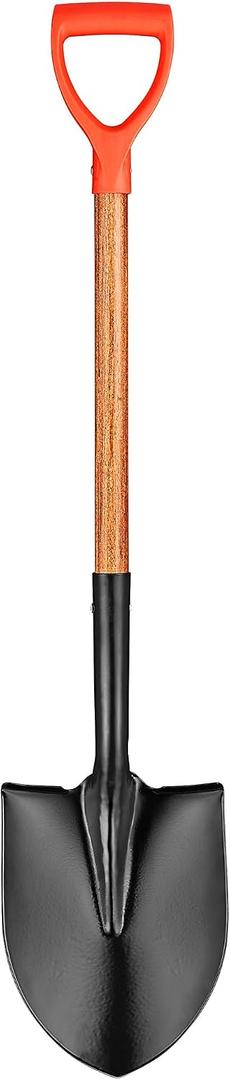 41" Round Shovel, Garden Tool with D-Handle, Shovel for Digging, Wooden Handel Garden Shovel,Beach Shovel, Car Snow Shovel
