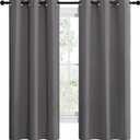 NICETOWN Grey Blackout Curtain Panels for Bedroom, Thermal Insulated Grommet Top Blackout Draperies and Drapes for Basement (2 Panels, W42 x L68-inch, Grey)