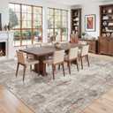 11x11 Square Area Rug for Living Room–Washable Non-Slip Soft Large Rug for Bedroom Playroom – Low-Pile Stain-Resistant Modern Abstract Neutral Indoor Carpet (Beige Grey,11ft)