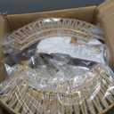 Boho Ceiling Fan with Light and Remote,Rattan Fandelier Ceiling Fan with Light Flush Mount Woven Farmhouse Caged Ceiling Fans for Bedroom Living Room Kitchen(Enclosed 6 Speeds)