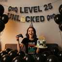 KatchOn, Custom Happy Birthday Banner - 10 Feet, DIY Numbers | Level Up birthday Banner for Any age | Gamer Birthday Party Decorations | Video Game Birthday Decorations for Men, Women, Teens, Gamers